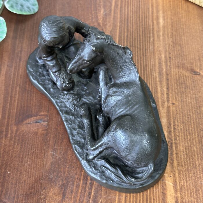 Vintage Heredities Bronze Girl Foal Sculpture P Parsons Signed 70s 80s Figure
