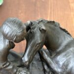 Vintage Heredities Bronze Girl Foal Sculpture P Parsons Signed 70s 80s Figure