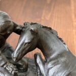 Vintage Heredities Bronze Girl Foal Sculpture P Parsons Signed 70s 80s Figure