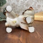 Vintage 1960s Siamese Cat Figurine, MCM Ceramic Seal Point, Korean Pottery Ornament