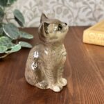 Vintage Beswick 1886 Grey Persian Kitten Figurine, Green Eyes, Albert Hallam