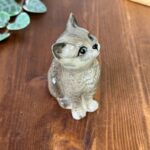 Vintage Beswick 1886 Grey Persian Kitten Figurine, Green Eyes, Albert Hallam