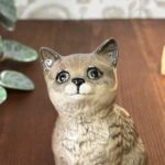 Vintage Beswick 1886 Grey Persian Kitten Figurine, Green Eyes, Albert Hallam