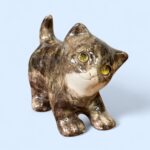 Vintage Winstanley Cat Size 1 Brown Tabby Kitten Figurine Glass Eyes England