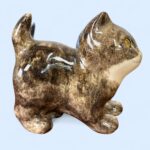 Vintage Winstanley Cat Size 1 Brown Tabby Kitten Figurine Glass Eyes England