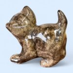 Vintage Winstanley Cat Size 1 Brown Tabby Kitten Figurine Glass Eyes England