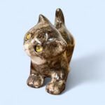 Vintage Winstanley Cat Size 1 Brown Tabby Kitten Figurine Glass Eyes England