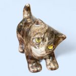 Vintage Winstanley Cat Size 1 Brown Tabby Kitten Figurine Glass Eyes England