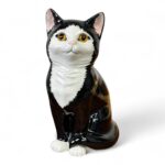 Vintage Just Cats & Co Ceramic Cat Figurine, Black White Tuxedo, Staffs Pottery
