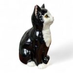 Vintage Just Cats & Co Ceramic Cat Figurine, Black White Tuxedo, Staffs Pottery
