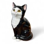 Vintage Just Cats & Co Ceramic Cat Figurine, Black White Tuxedo, Staffs Pottery