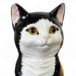 Vintage Just Cats & Co Ceramic Cat Figurine, Black White Tuxedo, Staffs Pottery