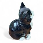 Vintage Just Cats & Co Ceramic Cat Figurine, Black White Tuxedo, Staffs Pottery