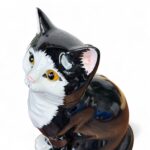 Vintage Just Cats & Co Ceramic Cat Figurine, Black White Tuxedo, Staffs Pottery