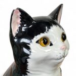 Vintage Just Cats & Co Ceramic Cat Figurine, Black White Tuxedo, Staffs Pottery