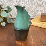 Green Ceramic Waterfall Backflow Incense Burner, Mountain Smoke Fountain De