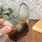 Vintage Humppila Kivi Bowl, Pertti Santalahti Finnish Art Glass, 1970s MCM Amber