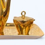 Vintage 1950s Bareuther Bavaria Gold Coffee Set, Mid Century Porcelain 4-Piece