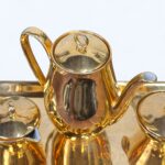 Vintage 1950s Bareuther Bavaria Gold Coffee Set, Mid Century Porcelain 4-Piece