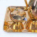 Vintage 1950s Bareuther Bavaria Gold Coffee Set, Mid Century Porcelain 4-Piece