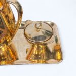 Vintage 1950s Bareuther Bavaria Gold Coffee Set, Mid Century Porcelain 4-Piece