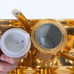 Vintage 1950s Bareuther Bavaria Gold Coffee Set, Mid Century Porcelain 4-Piece
