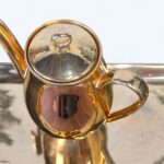 Vintage 1950s Bareuther Bavaria Gold Coffee Set, Mid Century Porcelain 4-Piece