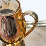 Vintage 1950s Bareuther Bavaria Gold Coffee Set, Mid Century Porcelain 4-Piece