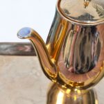 Vintage 1950s Bareuther Bavaria Gold Coffee Set, Mid Century Porcelain 4-Piece