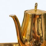 Vintage 1950s Bareuther Bavaria Gold Coffee Set, Mid Century Porcelain 4-Piece