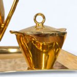 Vintage 1950s Bareuther Bavaria Gold Coffee Set, Mid Century Porcelain 4-Piece