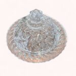 Vintage Crystal Butter Dish, American Cut Eleanor Pinwheel Design, Glass Dome Cover