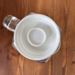 Vintage Bormioli Rocco Italy Frigoverre Glass Fridge Jug Pitcher White Lid 2 Pint