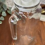 Vintage Bormioli Rocco Italy Frigoverre Glass Fridge Jug Pitcher White Lid 2 Pint