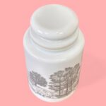 Vintage 1960s Maxwell House Milk Glass Storage Jar, Countryside Scene Canister