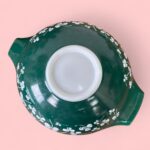 Vintage JAJ Pyrex Green Clover Leaf Cinderella Bowl, Large 1950s Mixing Bowl