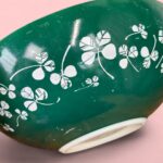 Vintage JAJ Pyrex Green Clover Leaf Cinderella Bowl, Large 1950s Mixing Bowl