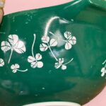Vintage JAJ Pyrex Green Clover Leaf Cinderella Bowl, Large 1950s Mixing Bowl