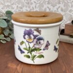 Vintage Portmeirion Botanic Garden Pansy Large Storage Jar, Airtight Ceramic Canister
