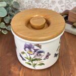 Vintage Portmeirion Botanic Garden Pansy Large Storage Jar, Airtight Ceramic Canister