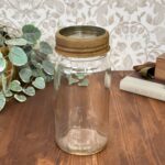 Vintage British Made Glass Canning Jar, G670 Rustic Preserve Jar, English Made Lid