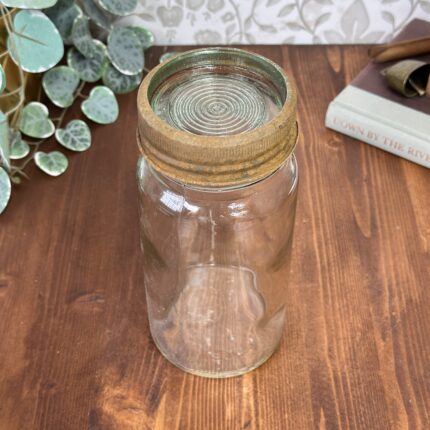Vintage British Made Glass Canning Jar, G670 Rustic Preserve Jar, English Made Lid