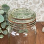 Vintage British Made Glass Canning Jar, G670 Rustic Preserve Jar, English Made Lid