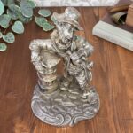 Vintage Argenplast Spanish Silver Plate Tramp Figure Leaning on Postbox Statue
