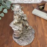 Vintage Argenplast Spanish Silver Plate Tramp Figure Leaning on Postbox Statue