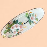 Rare Vintage Chance Glass Yasmin Pattern Long Boat Dish, 1981 Fiesta Glass Plate