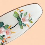Rare Vintage Chance Glass Yasmin Pattern Long Boat Dish, 1981 Fiesta Glass Plate