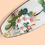 Rare Vintage Chance Glass Yasmin Pattern Long Boat Dish, 1981 Fiesta Glass Plate