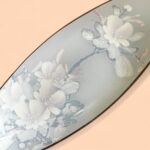 Rare Vintage Chance Glass Yasmin Pattern Long Boat Dish, 1981 Fiesta Glass Plate