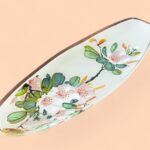 Rare Vintage Chance Glass Yasmin Pattern Long Boat Dish, 1981 Fiesta Glass Plate